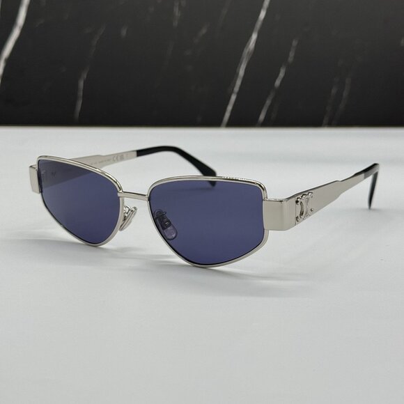 NEW CELINE CL40293U 16V SILVER BLUE WOMEN SUNGLASSES CELINE - Picture 2 of 11